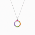 Rainbow Halo Silver Pendant – ZILVARA